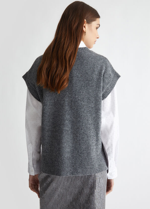Liu Jo Gilet in maglia con logo Spedizione Gratuita