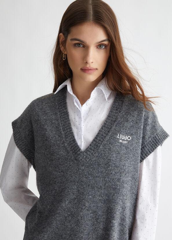 Liu Jo Gilet in maglia con logo Spedizione Gratuita