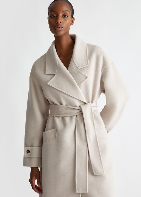 Liu Jo Cappotto in misto lana con cintura Promozione Limitata
