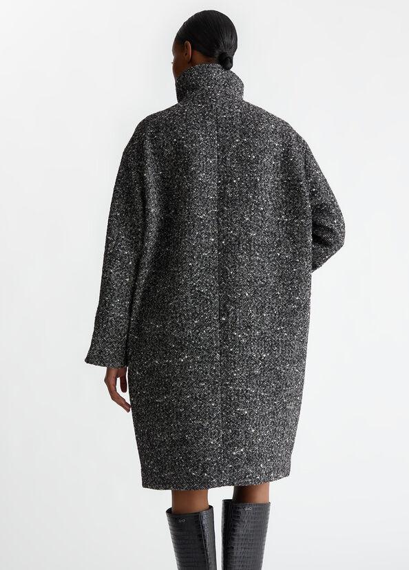 Liu Jo Cappotto doppiopetto in misto lana bouclé Saldi