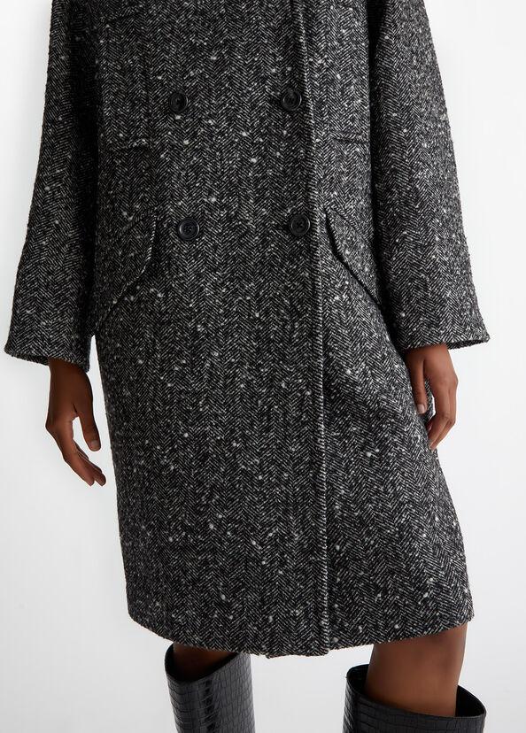 Liu Jo Cappotto doppiopetto in misto lana bouclé Saldi