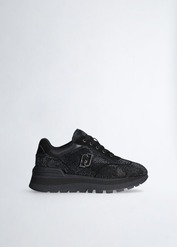 Liu Jo Sneakers nere full strass Spedizione Gratuita
