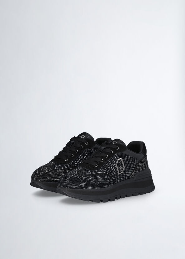 Liu Jo Sneakers nere full strass Spedizione Gratuita