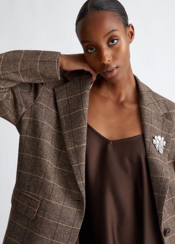 Liu Jo Blazer check con spilla gioiello Sottocosto