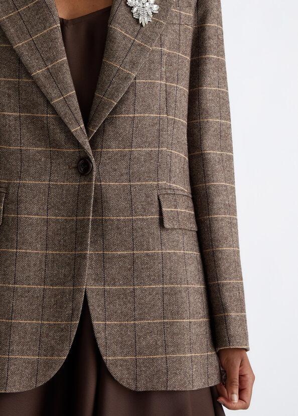 Liu Jo Blazer check con spilla gioiello Sottocosto