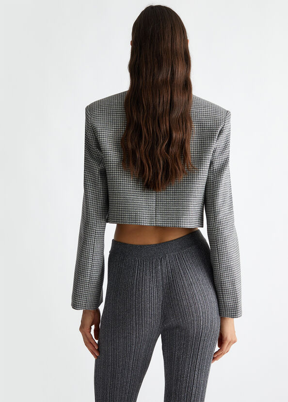 Liu Jo Blazer cropped check Saldi