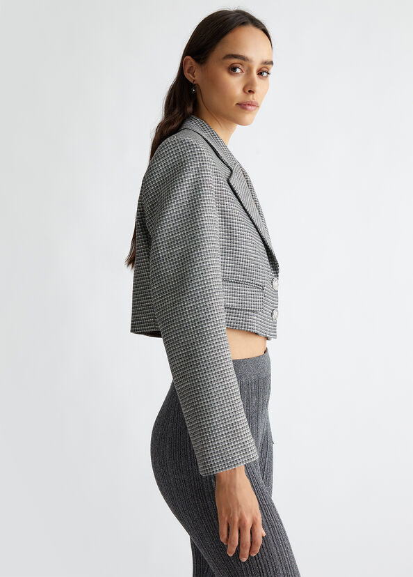 Liu Jo Blazer cropped check Saldi