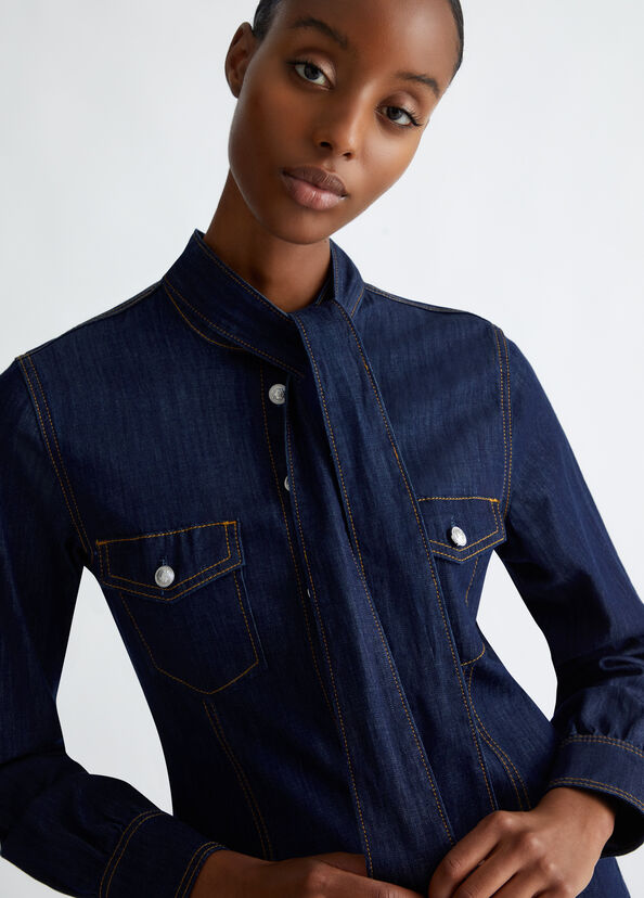 Liu Jo Camicia in denim con fiocco Nuovo