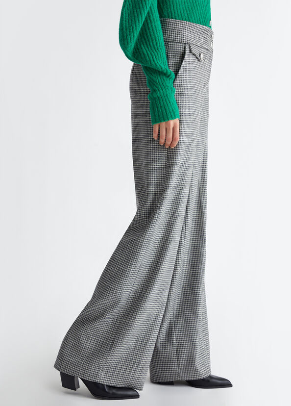 Liu Jo Pantaloni check a palazzo Fino Al -60%