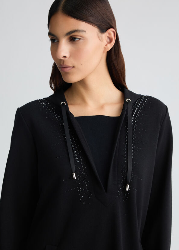 Liu Jo Felpa con cappuccio e strass Nuovo