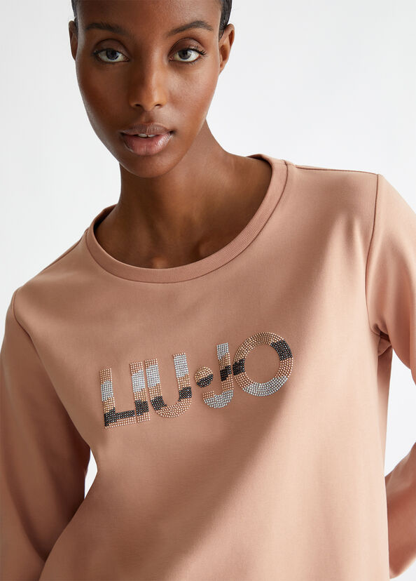 Liu Jo Felpa con logo e strass Qualità