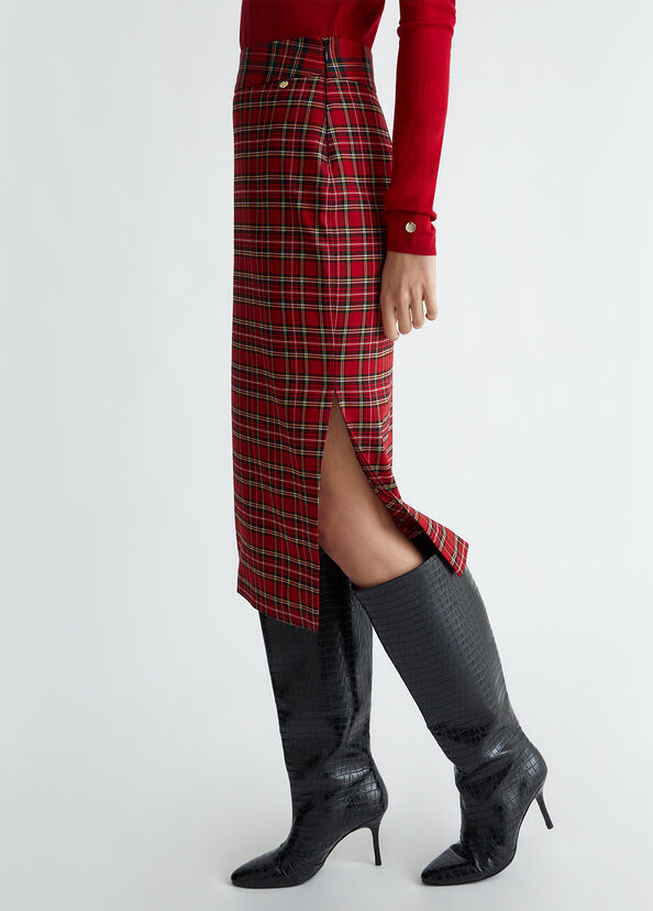 Liu Jo Gonna longuette in tartan Vendita Calda