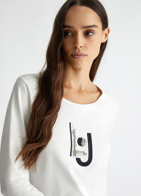 Liu Jo T-shirt con applicazioni Prezzo basso