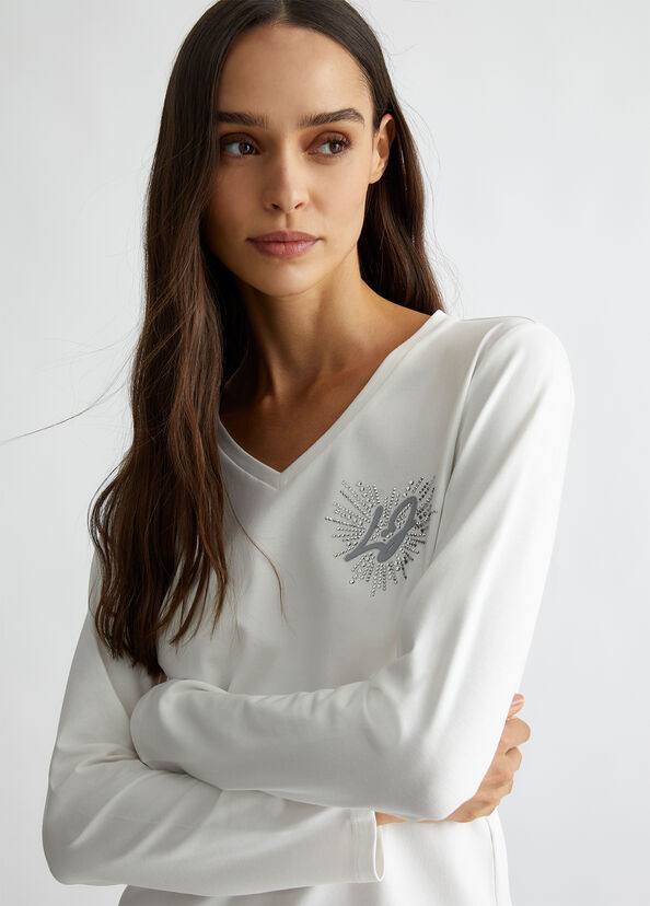 Liu Jo T-shirt con cuore e strass Ultimi tre giorni