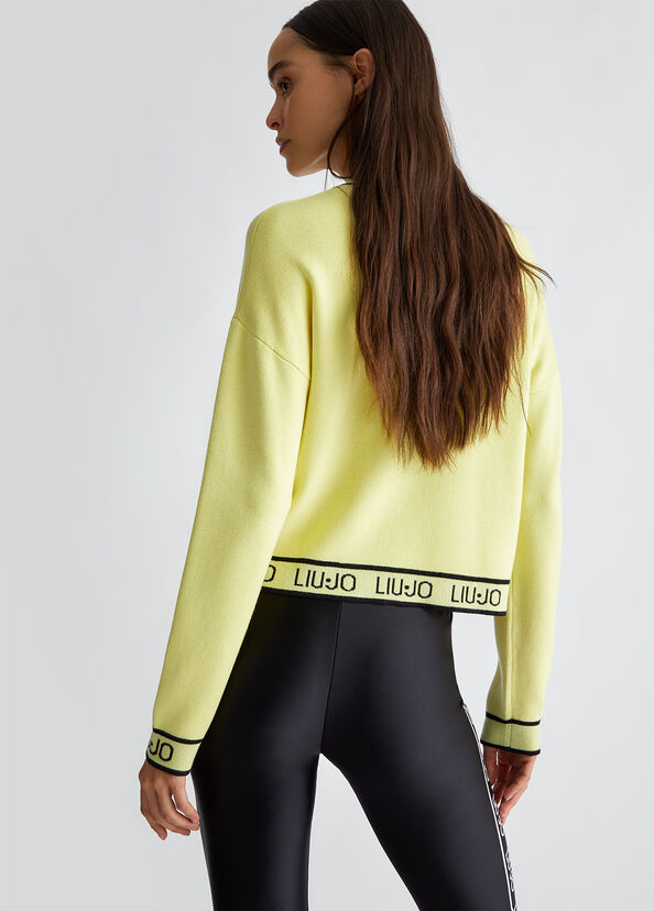 Liu Jo Maglia in misto seta con logo Consegna Veloce