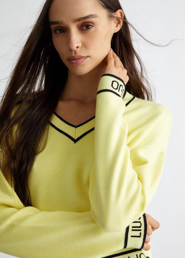 Liu Jo Maglia in misto seta con logo Consegna Veloce