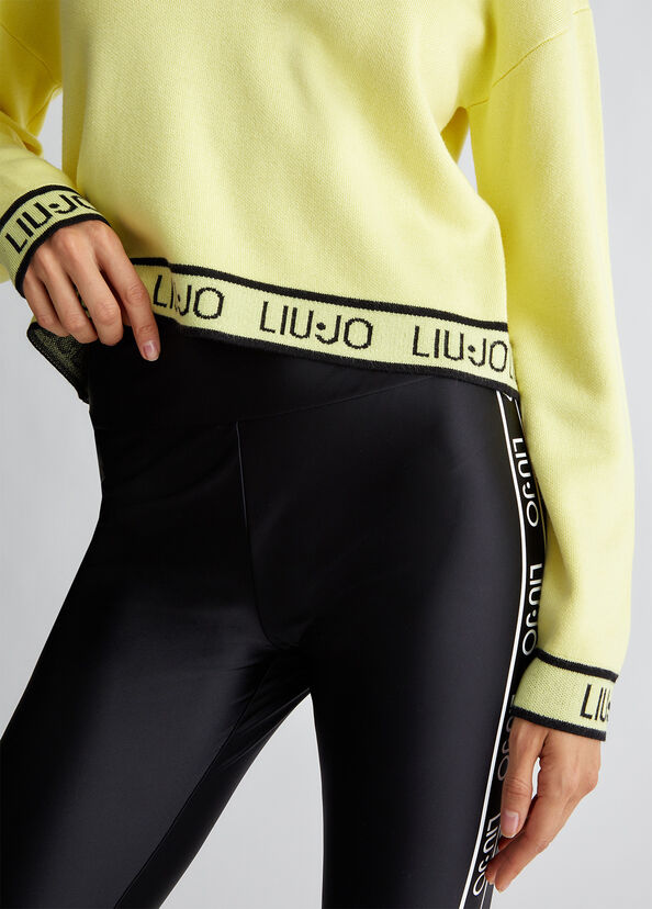 Liu Jo Maglia in misto seta con logo Consegna Veloce