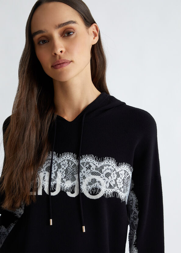 Liu Jo Maglia con cappuccio e logo Prezzo Ridotto