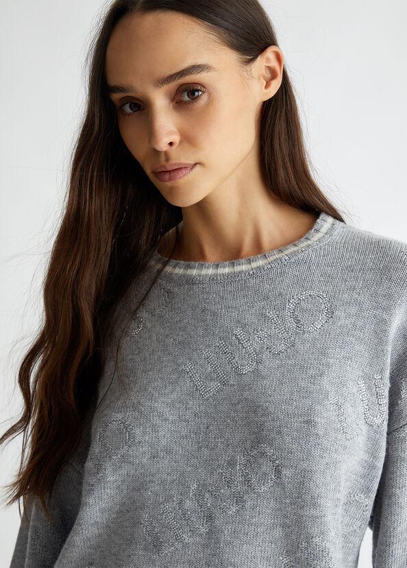 Liu Jo Maglia in misto lana con logo Economico
