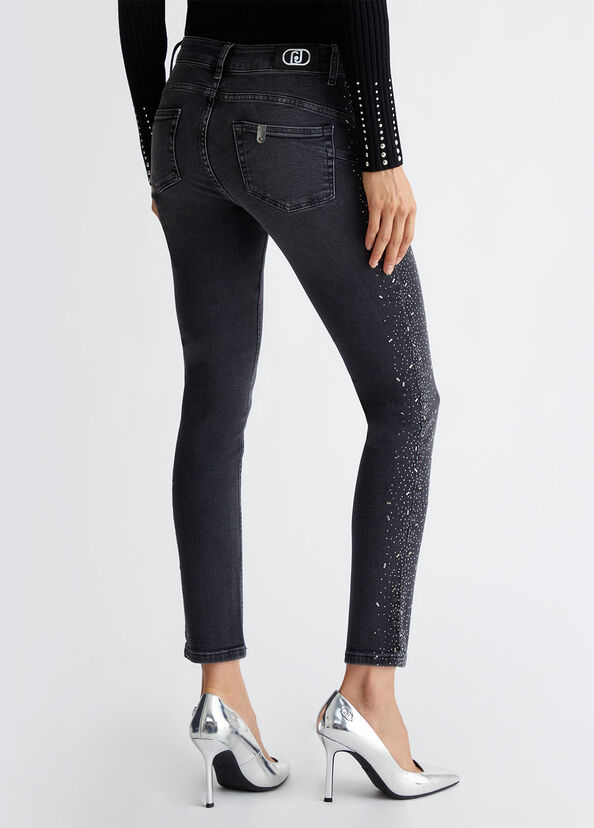 Liu Jo Jeans skinny bottom up con strass Nuova