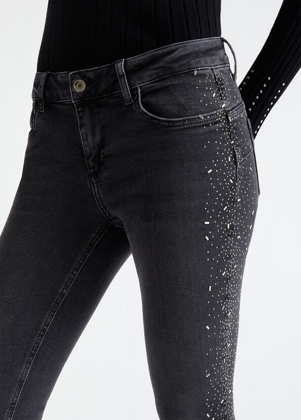 Liu Jo Jeans skinny bottom up con strass Nuova