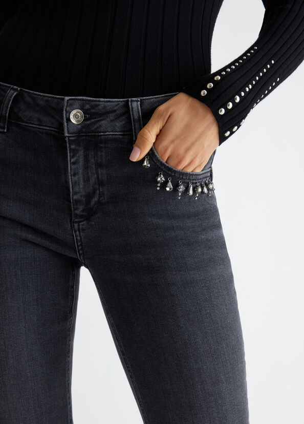 Liu Jo Jeans skinny bottom up con strass 2025