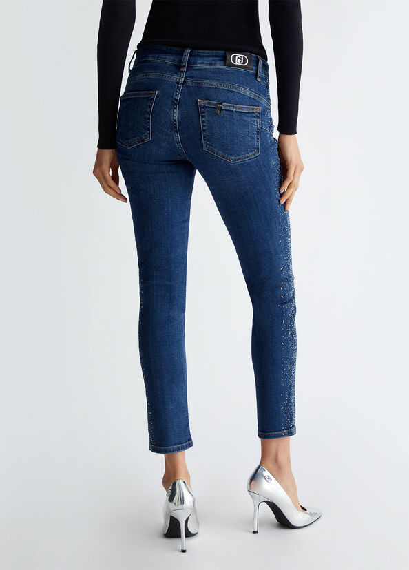 Liu Jo Jeans skinny bottom up con strass Promozione