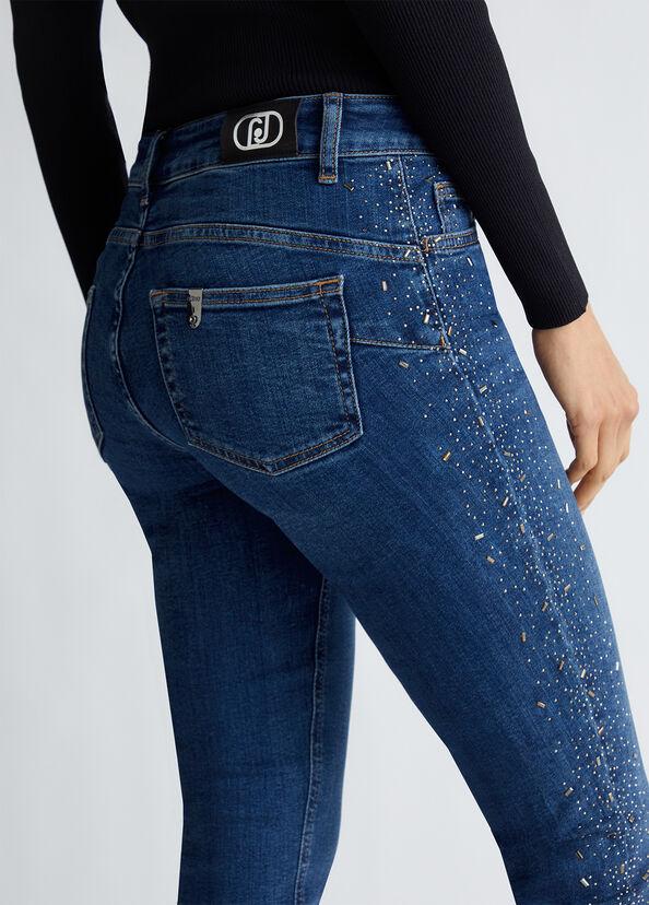 Liu Jo Jeans skinny bottom up con strass Promozione