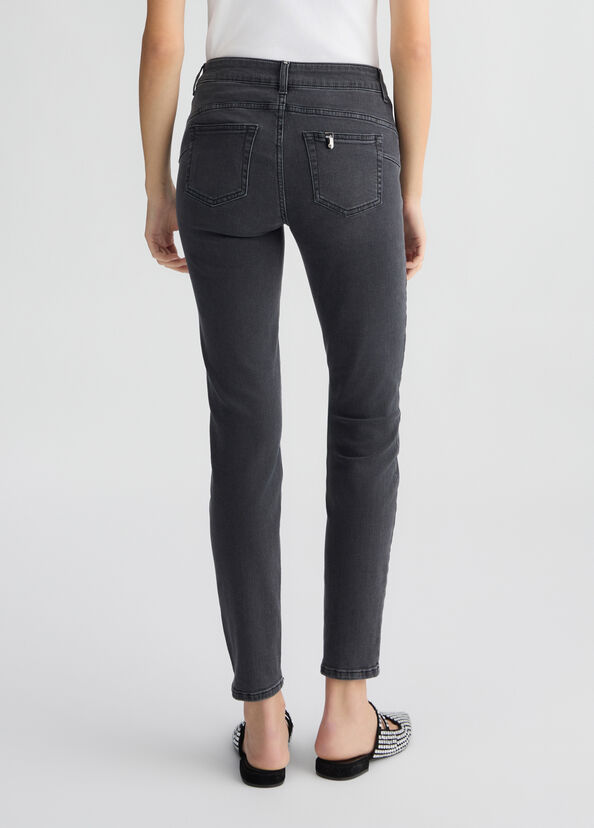 Liu Jo Jeans skinny grigio con strass Consegna Veloce