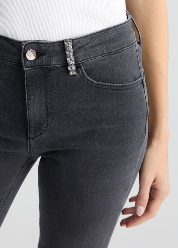 Liu Jo Jeans skinny grigio con strass Consegna Veloce