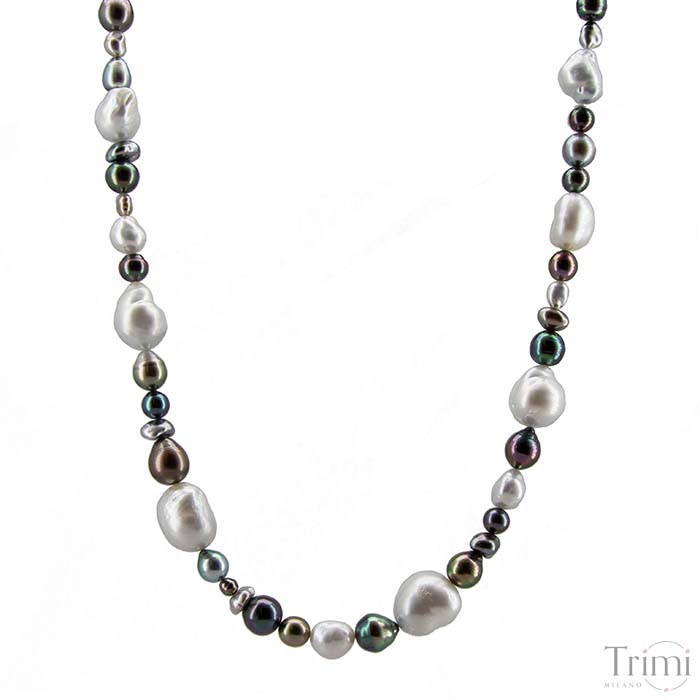 Trimi Gioielli Collana con perle Australiane e Tahiti Presa