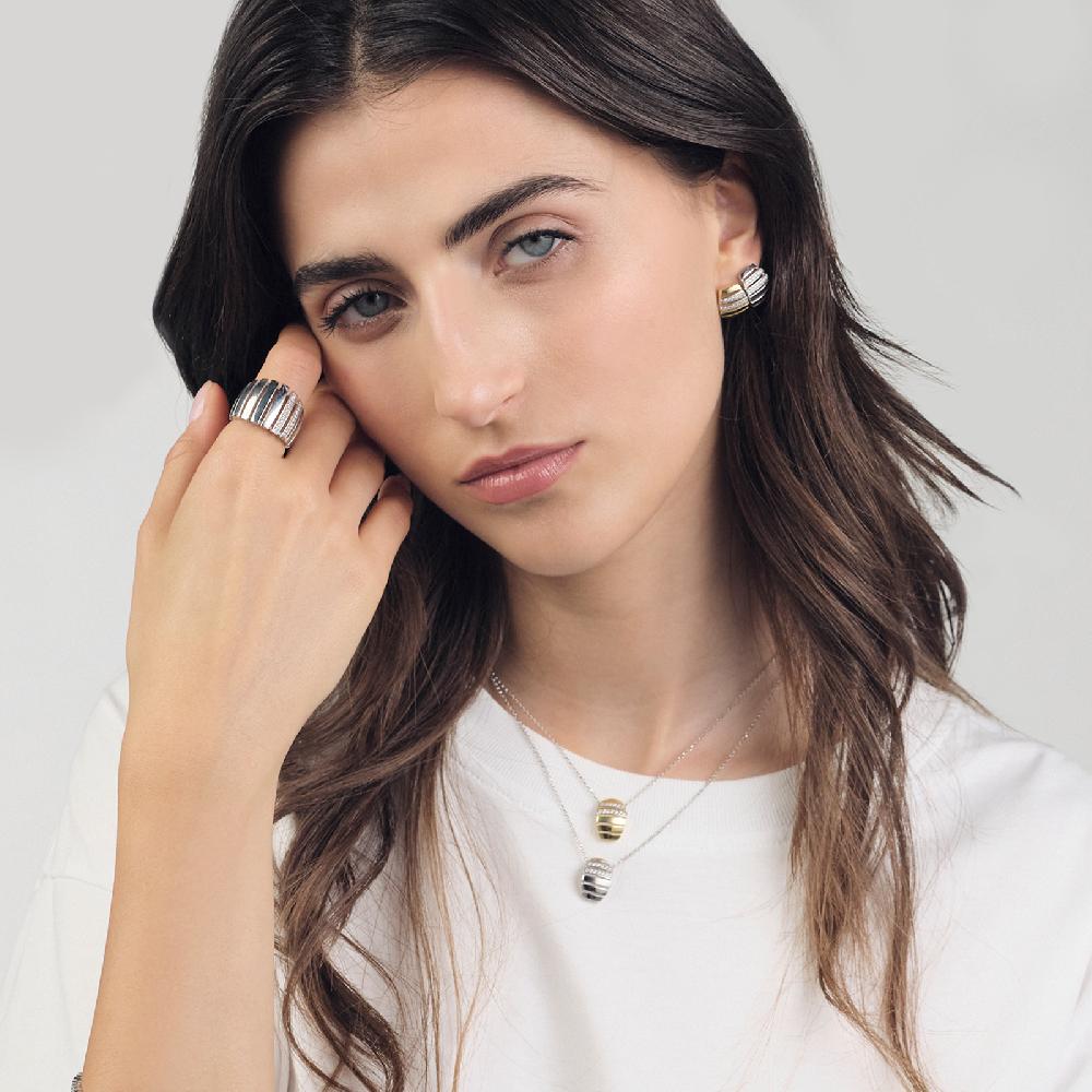 Unoaerre Collana in argento bicolore e zirconi | UNOAERRE Gioielli Saldi
