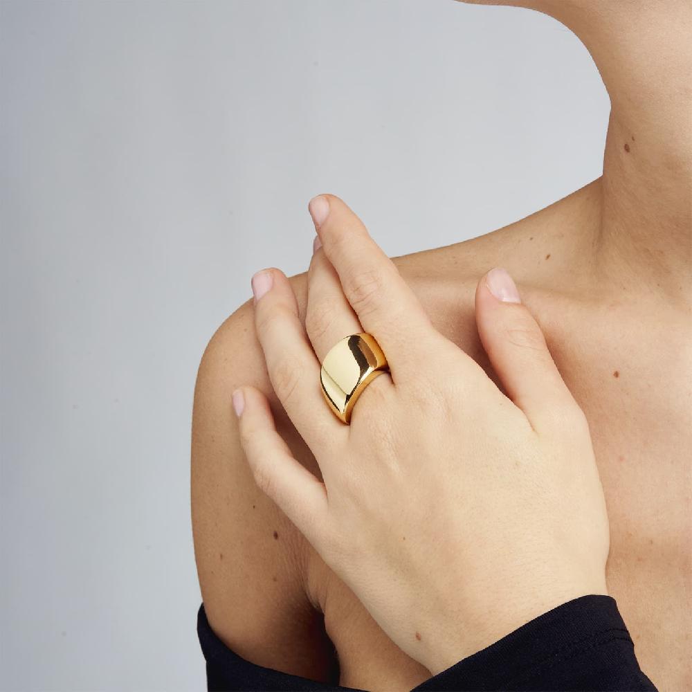 Unoaerre Anello in bronzo dorato a fascia | UNOAERRE Gioielli Offerte