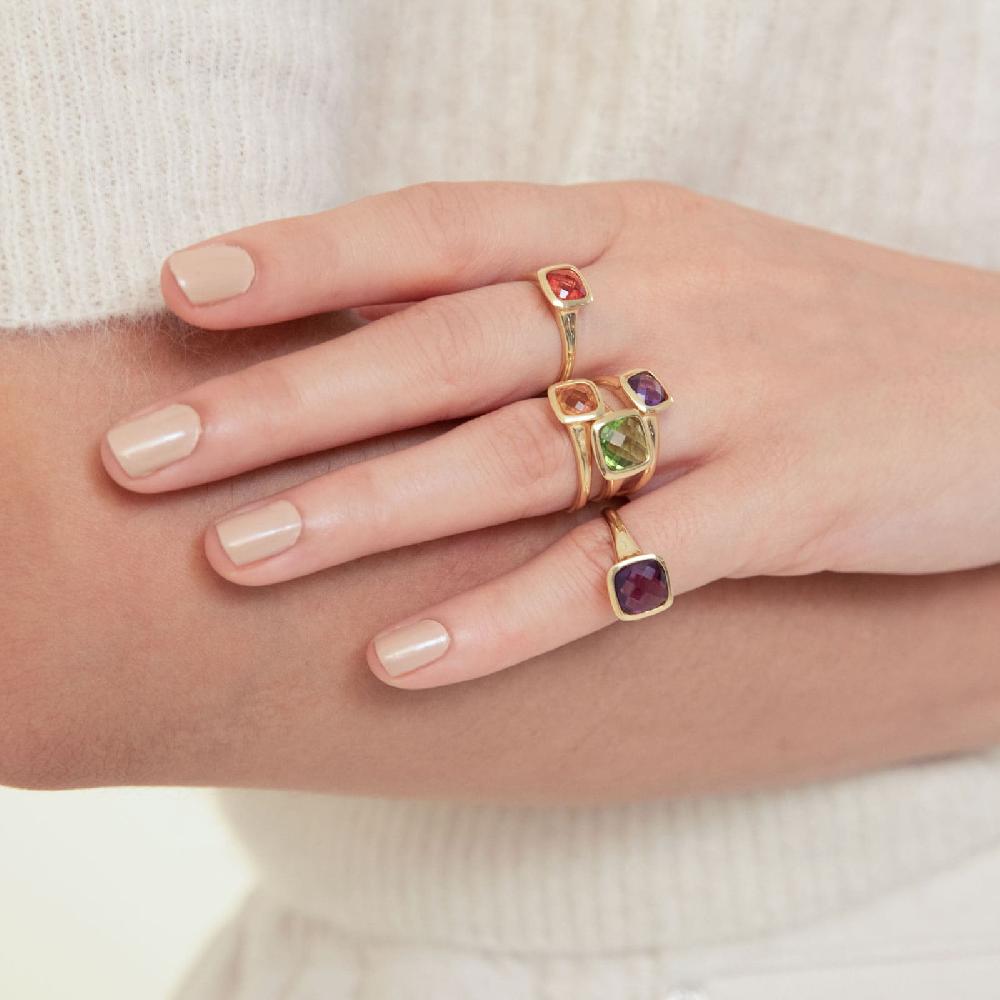 Unoaerre Anello donna argento e cristallo citrino | UNOAERRE Gioielli Sottocosto