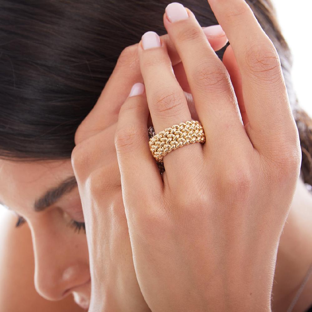 Unoaerre Anello in argento dorato a fascia | UNOAERRE Gioielli Convenienza
