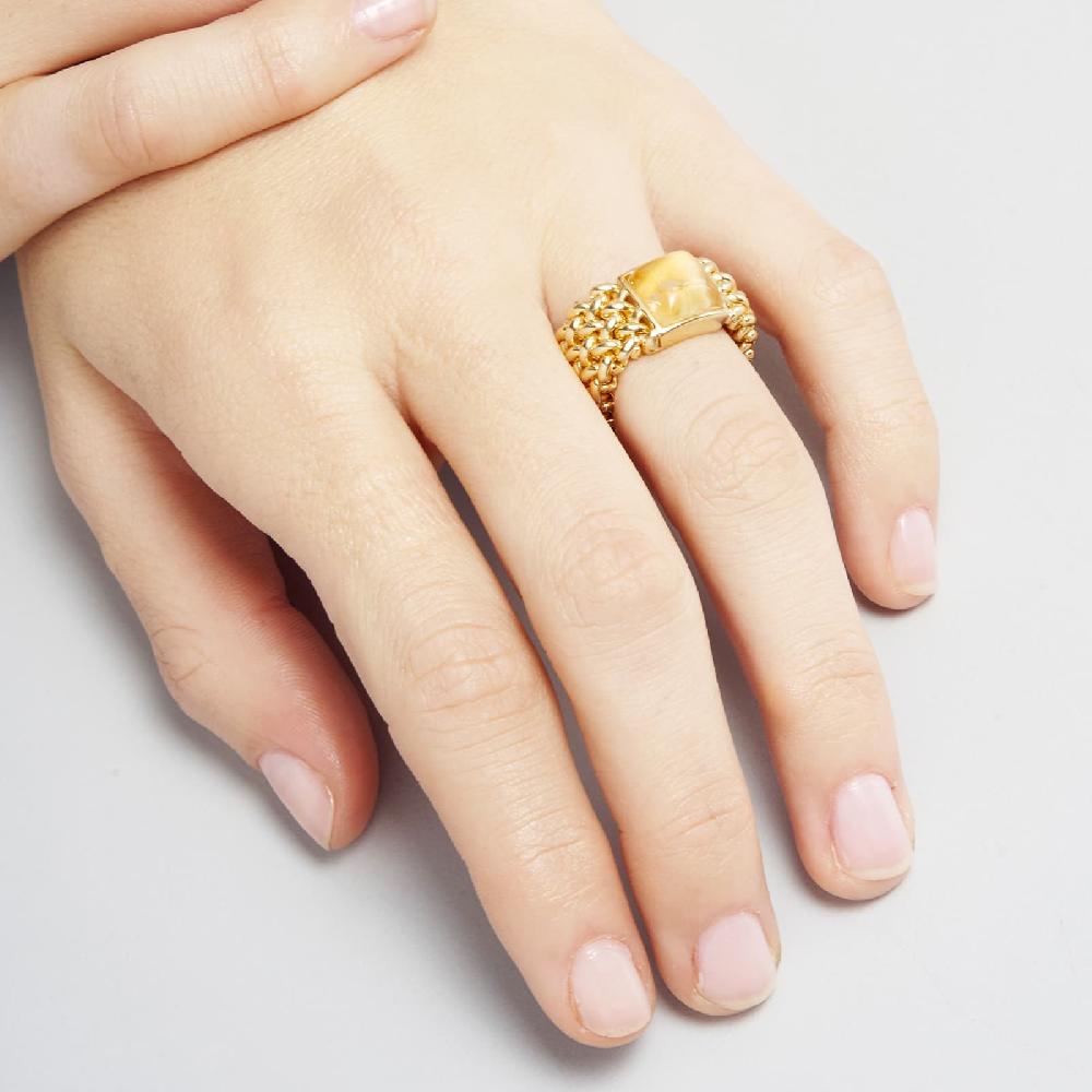 Unoaerre Anello in argento con Quarzo naturale giallo Chicco | UNOAERRE Gioielli Offerte stagionali