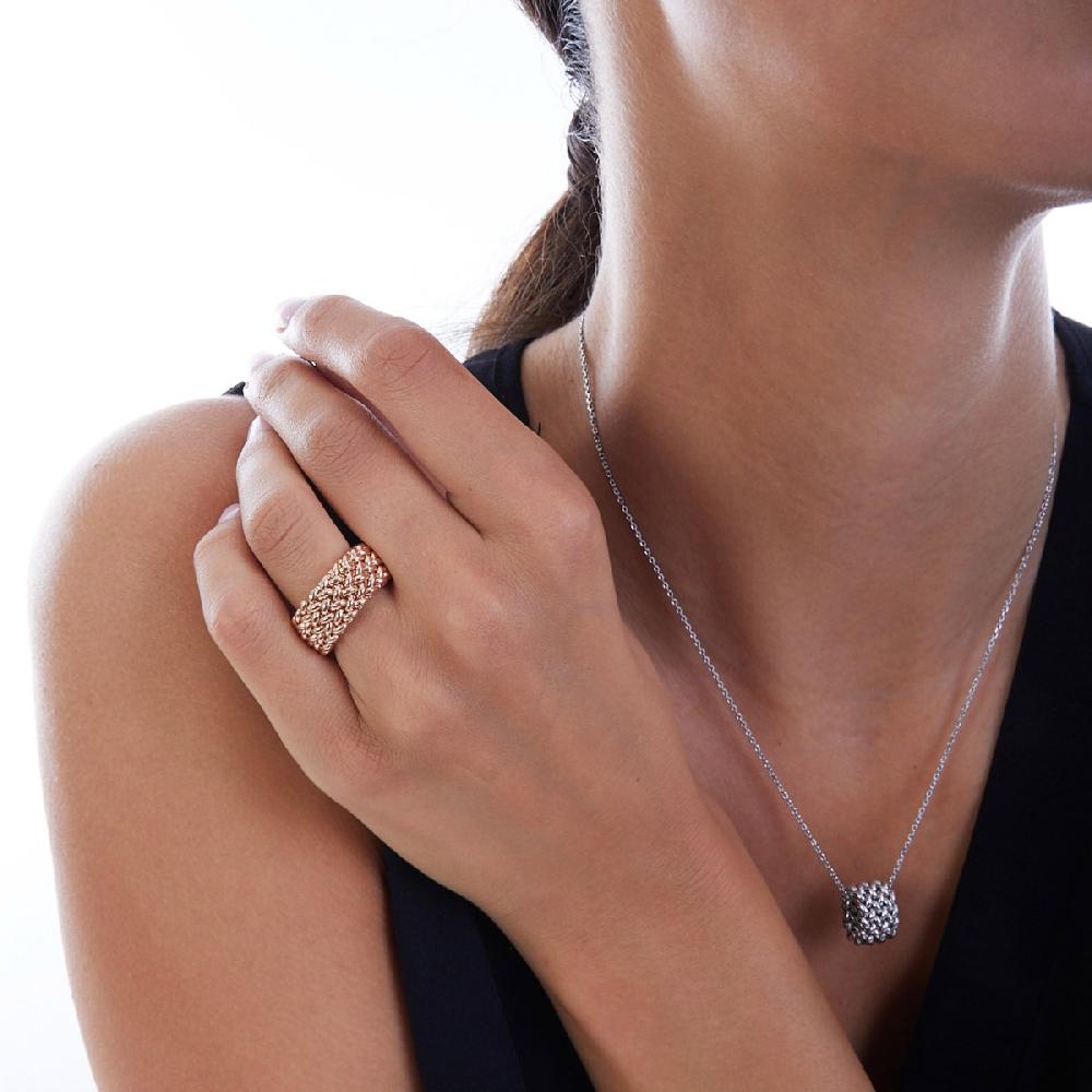 Unoaerre Anello in argento e oro rosa | UNOAERRE Gioielli Outlet