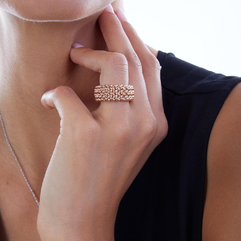 Unoaerre Anello in argento e oro rosa | UNOAERRE Gioielli Outlet