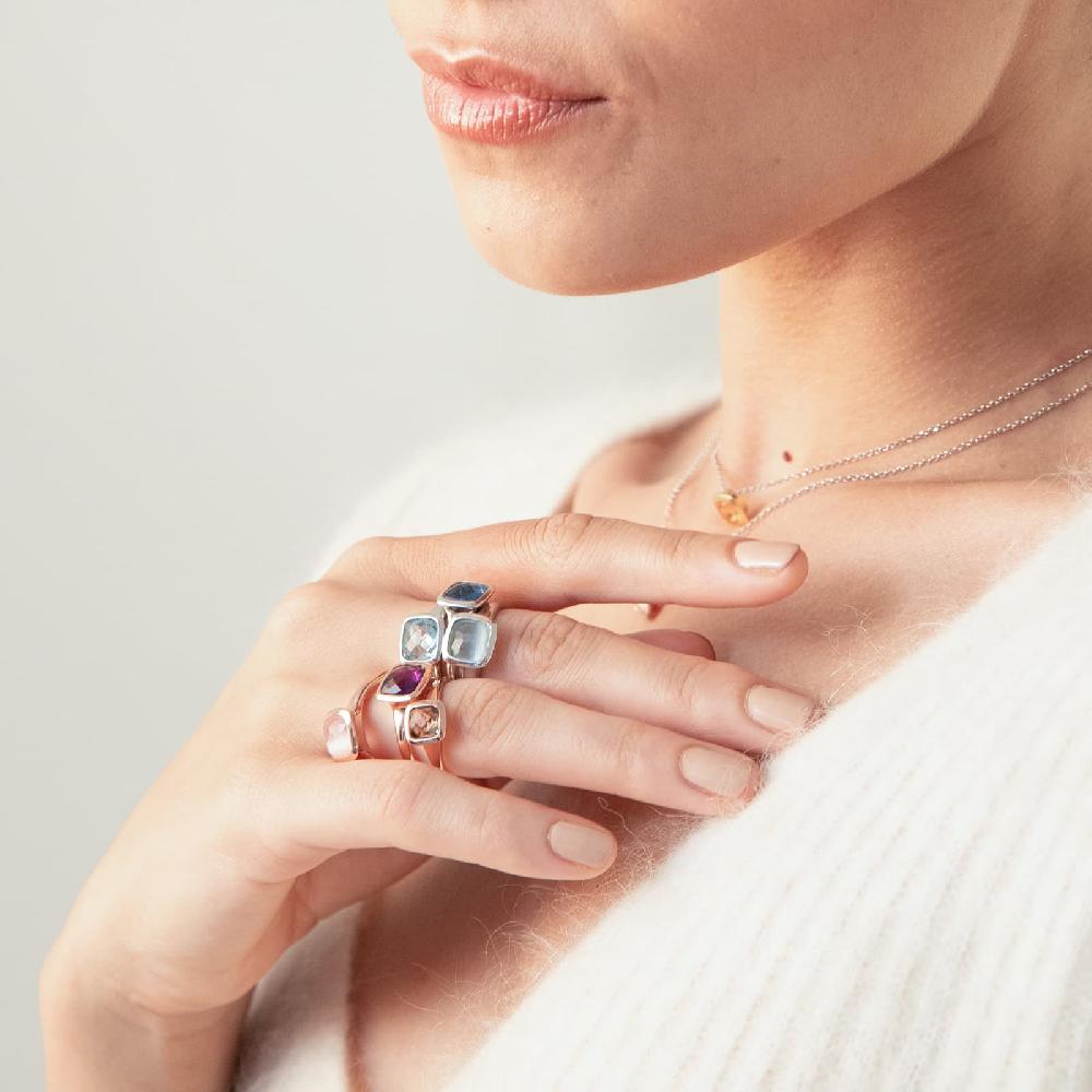 Unoaerre Anello donna Unoaerre in argento e cristallo Acquamarina | UNOAERRE Gioielli In Linea