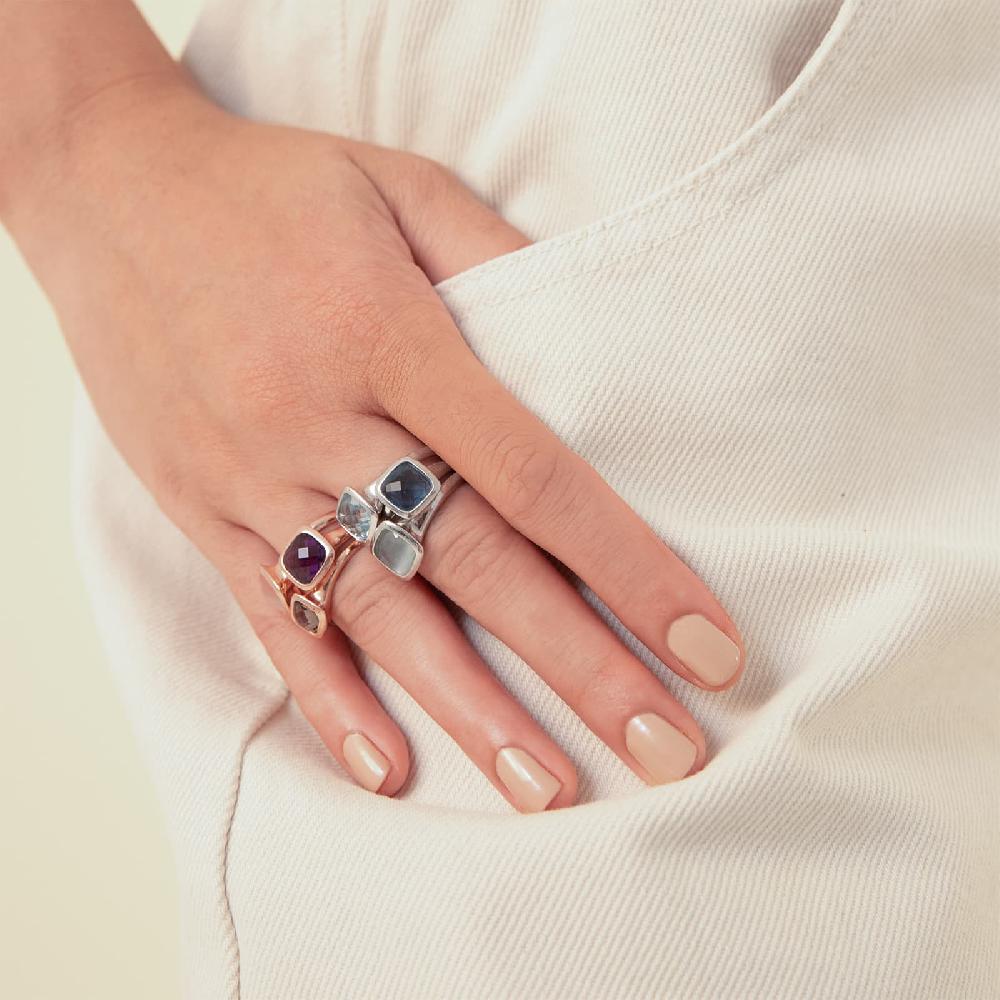 Unoaerre Anello donna Unoaerre in argento e cristallo Acquamarina | UNOAERRE Gioielli In Linea