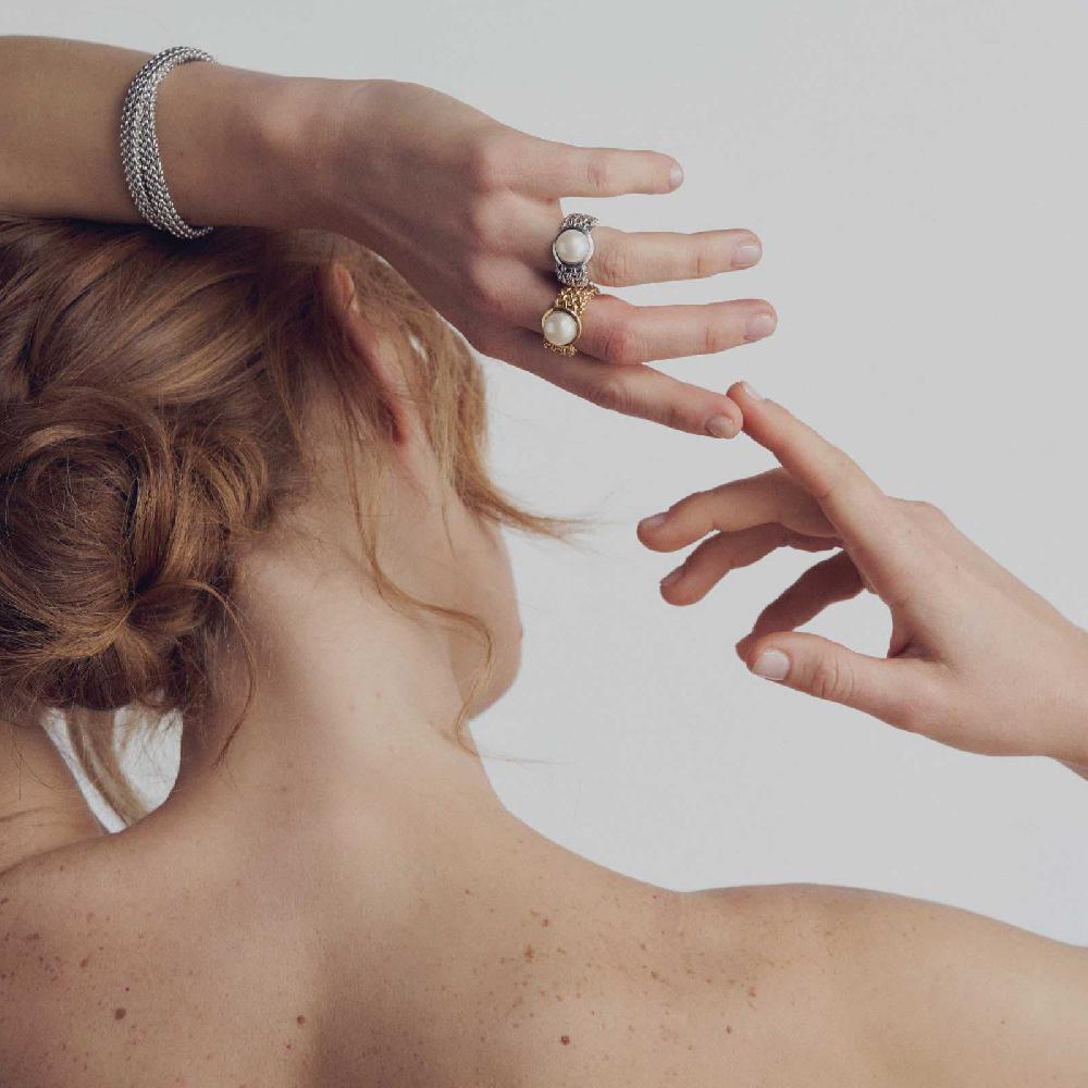 Unoaerre Anello donna argento dorato con perla naturale | UNOAERRE Gioielli Prezzo Ridotto