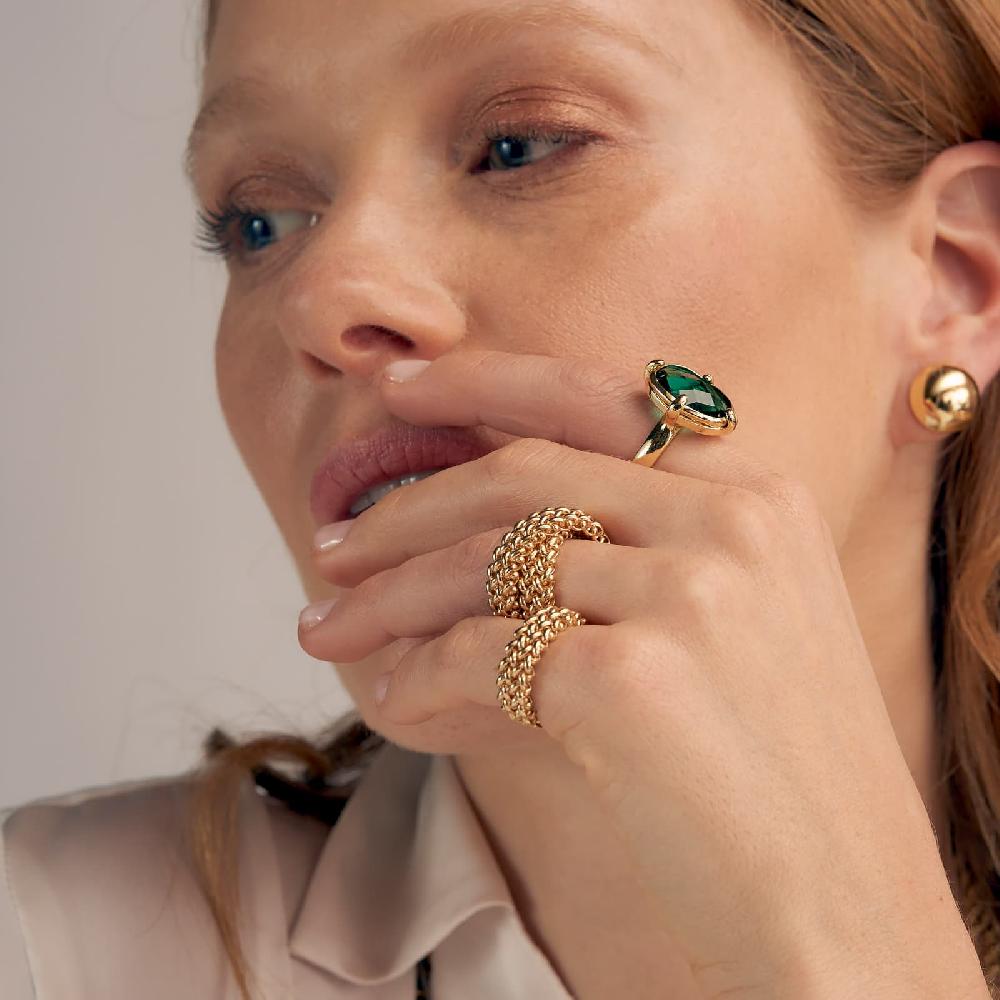 Unoaerre Anello con pietra verde | UNOAERRE Gioielli Sottocosto