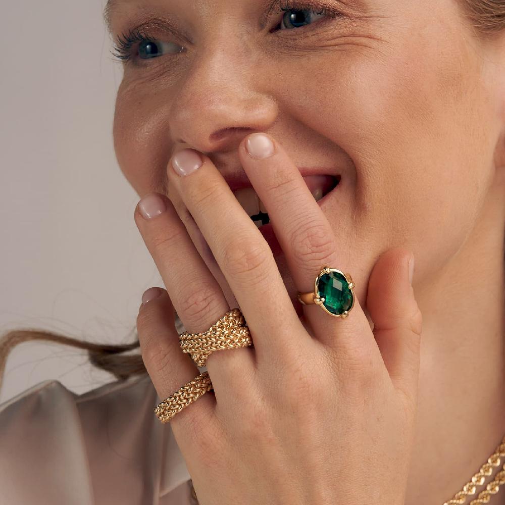 Unoaerre Anello con pietra verde | UNOAERRE Gioielli Sottocosto
