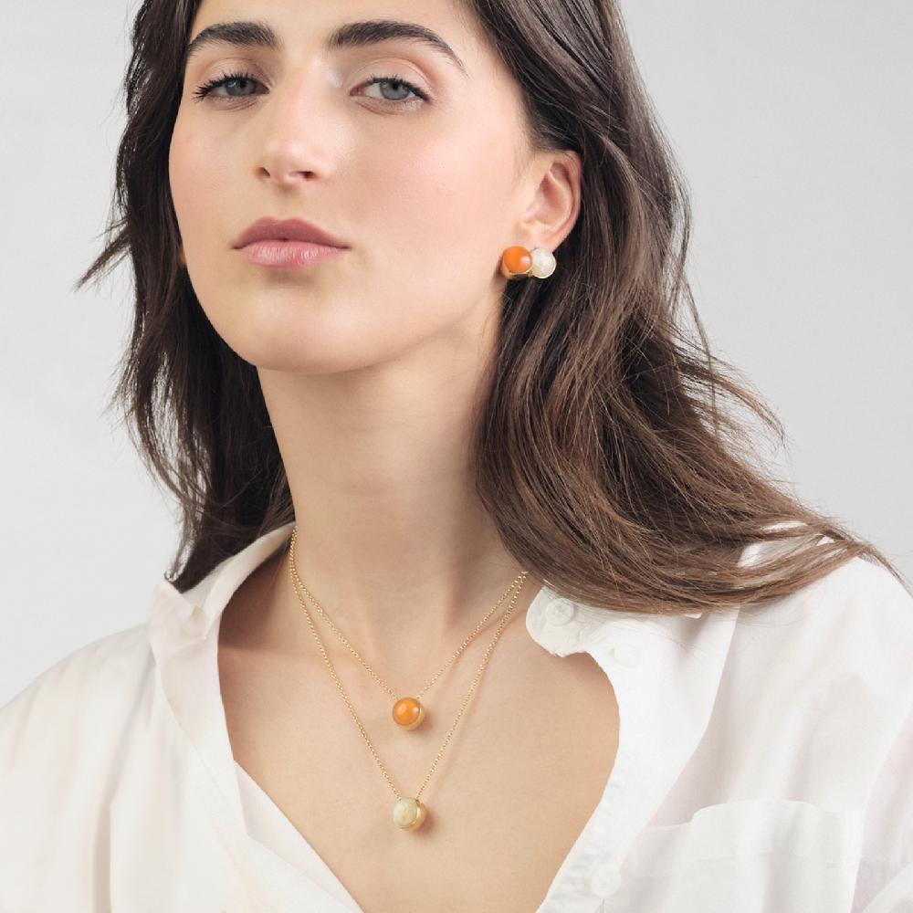 Unoaerre Collana in argento dorato e corniola | UNOAERRE Gioielli Qualità