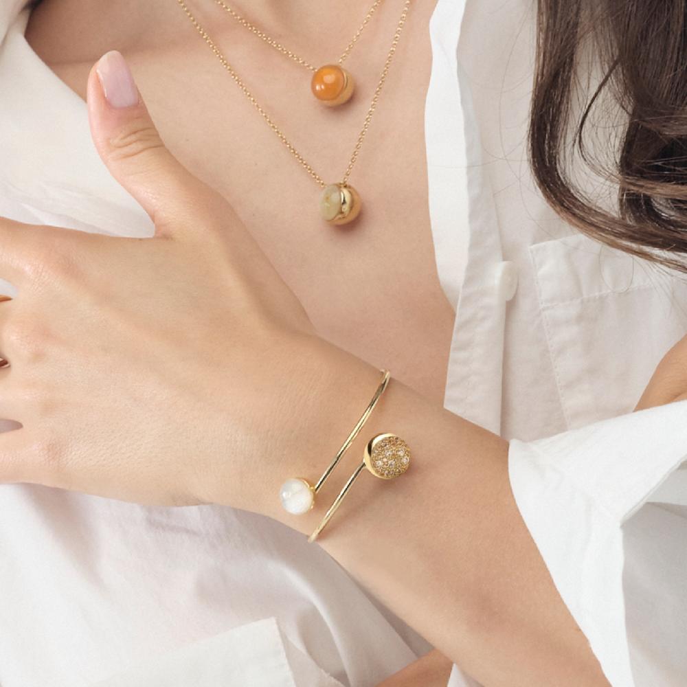 Unoaerre Collana in argento dorato e corniola | UNOAERRE Gioielli Qualità