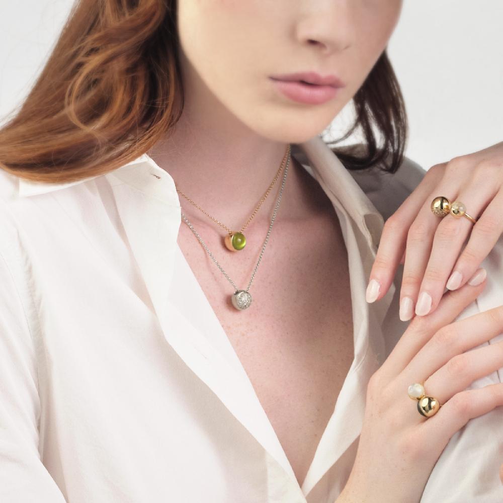 Unoaerre Collana in argento e pavé di zirconi | UNOAERRE Gioielli Promozione