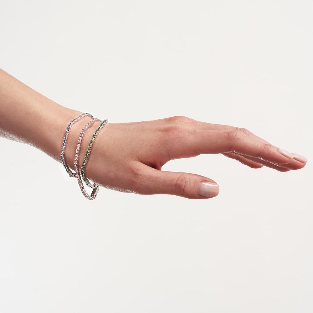 Unoaerre Bracciale tennis in argento con zirconi verdi | UNOAERRE Gioielli Vendita Economica