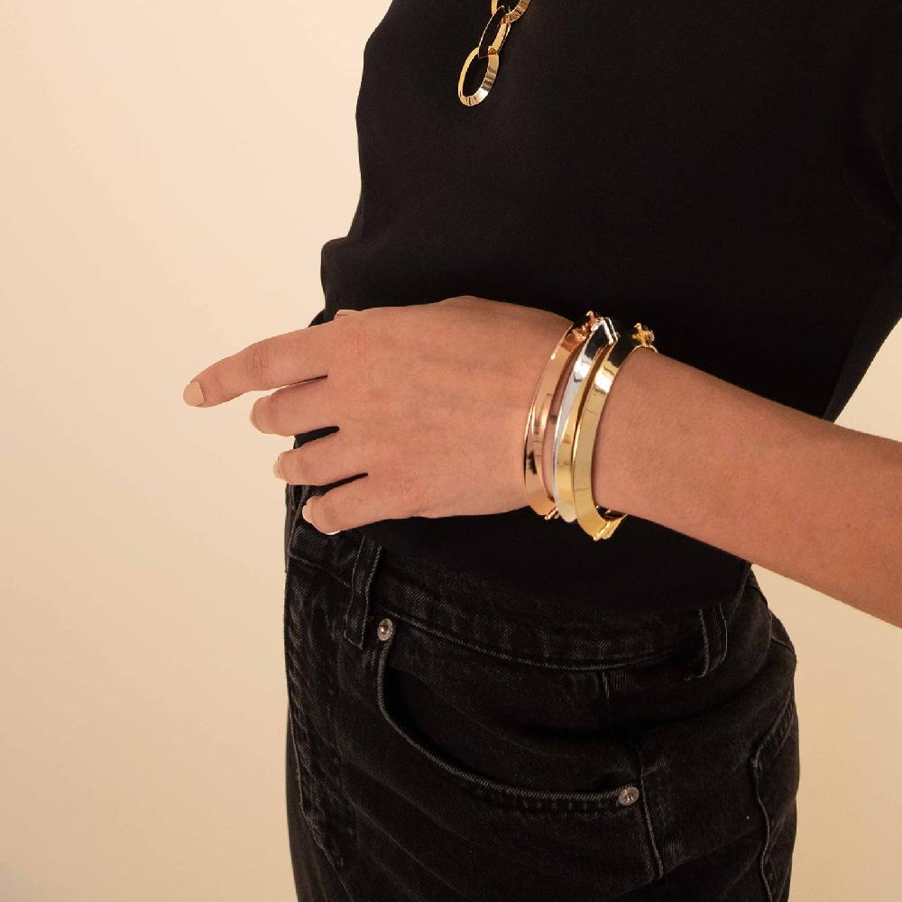 Unoaerre Bracciale dorato rosa rigido a tubo triangolare da donna | UNOAERRE Gioielli Prezzo Ridotto