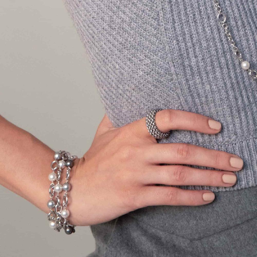 Unoaerre Unoaerre Bracciale in argento con perle bianche | UNOAERRE Gioielli Presa