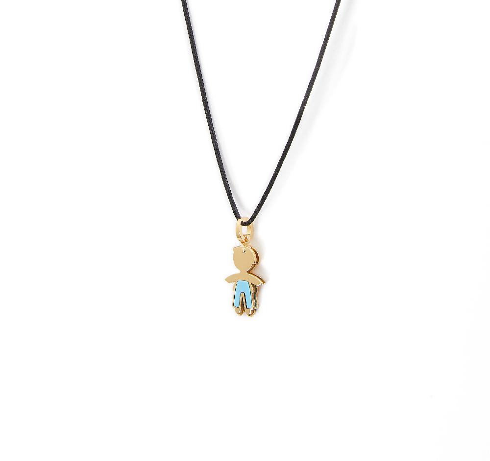 Unoaerre Collana con pendente in oro e smalto azzurro bimbo | UNOAERRE Gioielli Offerte giornaliere